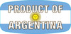 Product of Argentina Origin Label 0.625X1.25 IN Yellow Brown Blue White Short Oval 1000 Count/Roll 60 Rolls/Case