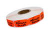 Minute Steak Label Black Fluorescent Red Short Oval 1000 Count/Roll 50 Rolls/Case 50000 Count/Case