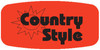 Country Style Label 0.625X1.25 IN Black Fluorescent Red Short Oval 1000 Count/Roll 50 Rolls/Case 50000 Count/Case