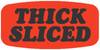 Thick Sliced Label 0.625X1.25 IN Black Fluorescent Red Short Oval 1000 Count/Roll 50 Rolls/Case 50000 Count/Case