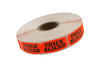 Thick Sliced Label 0.625X1.25 IN Black Fluorescent Red Short Oval 1000 Count/Roll 50 Rolls/Case 50000 Count/Case