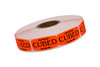Cubed Label 0.625X1.25 IN Black Fluorescent Red Short Oval 1000 Count/Roll 50 Rolls/Case 50000 Count/Case