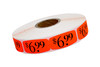 6.99 Price Label Black Fluorescent Red Short Oval Dayglo 1000 Count/Roll 50 Rolls/Case 50000 Count/Case