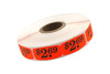 2.69 Price Label 0.625X1.25 IN Black Fluorescent Red Short Oval 1000 Count/Roll 50 Rolls/Case 50000 Count/Case
