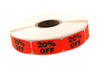 20% Off Label 0.62X1.25 IN Black Fluorescent Red Short Oval 1000 Count/Roll 50 Rolls/Case 50000 Count/Case