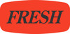 Fresh Label Black Fluorescent Red Short Oval Dayglo 1000 Count/Roll 50 Rolls/Case 50000 Count/Case