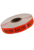 Bacon Label Black Fluorescent Red Short Oval 1000 Count/Roll 50 Rolls/Case 50000 Count/Case