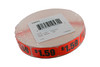 1.59 Price Label 0.625X1.25 IN Black Fluorescent Red Short Oval 1000 Count/Roll 50 Rolls/Case 50000 Count/Case