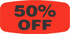 50% Off Label 0.625X1.25 IN Black Fluorescent Red Short Oval 1000 Count/Roll 50 Rolls/Case 50000 Count/Case