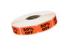 50% Off Label 0.625X1.25 IN Black Fluorescent Red Short Oval 1000 Count/Roll 50 Rolls/Case 50000 Count/Case
