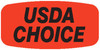 USDA Choice Label 0.625X1.25 IN Black Fluorescent Red Short Oval 1000 Count/Roll 50 Rolls/Case 50000 Count/Case