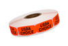 USDA Choice Label 0.625X1.25 IN Black Fluorescent Red Short Oval 1000 Count/Roll 50 Rolls/Case 50000 Count/Case