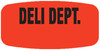 Deli Dept. Write In Label 0.625X1.25 IN Black Fluorescent Red Short Oval Write On 1000 Count/Roll 50 Rolls/Case
