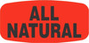 All Natural Label 0.625X1.25 IN Black Fluorescent Red Short Oval 1000 Count/Roll 50 Rolls/Case 50000 Count/Case