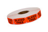 Sliced Free Label 0.625X1.25 IN Black Fluorescent Red Short Oval 1000 Count/Roll 50 Rolls/Case 50000 Count/Case