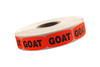 Goat Label 0.625X1.25 IN Black Fluorescent Red Short Oval 1000 Count/Roll 50 Rolls/Case 50000 Count/Case