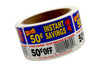 Instant Savings 50¢ Off Coupon Savings Label 2X3 IN Blue Red Yellow Black Tear Off 250 Count/Roll 30 Rolls/Case