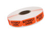 Butterfly Chops Label 0.625X1.25 IN Black Fluorescent Red Short Oval 1000 Count/Roll 50 Rolls/Case 50000 Count/Case