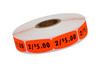 2/$5.00 Price Label 0.625X1.25 IN Black Fluorescent Red Short Oval 1000 Count/Roll 50 Rolls/Case 50000 Count/Case