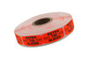 Extra Thin Sliced Label 0.625X1.25 IN Black Fluorescent Red Short Oval 1000 Count/Roll 50 Rolls/Case 50000 Count/Case