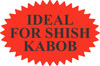 Ideal for Shish Kabob Meat Label 1.5X2.25 IN Black Fluorescent Red Burst 500 Count/Roll 10 Rolls/Case 5000 Count/Case