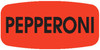 Pepperoni Label 0.625X1.25 IN Black Fluorescent Red Short Oval 1000 Count/Roll 50 Rolls/Case 50000 Count/Case