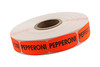 Pepperoni Label 0.625X1.25 IN Black Fluorescent Red Short Oval 1000 Count/Roll 50 Rolls/Case 50000 Count/Case