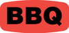 BBQ Label 0.625X1.25 IN Black Fluorescent Red Short Oval 1000 Count/Roll 50 Rolls/Case 50000 Count/Case