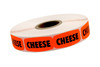 Cheese Label Black Fluorescent Red Short Oval Dayglo 1000 Count/Roll 50 Rolls/Case 50000 Count/Case