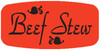Beef Stew Label 0.625X1.25 IN Black Fluorescent Red Short Oval 1000 Count/Roll 50 Rolls/Case 50000 Count/Case