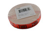 Thin Sliced Label Black Fluorescent Red Short Oval Dayglo 1000 Count/Roll 50 Rolls/Case 50000 Count/Case