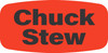 Chuck Stew Label Black Fluorescent Red Short Oval 1000 Count/Roll 50 Rolls/Case 50000 Count/Case