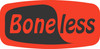Boneless Label 0.625X1.25 IN Black Fluorescent Red Short Oval 1000 Count/Roll 50 Rolls/Case 50000 Count/Case
