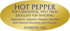 Hot Pepper Deli Label 0.875X1.9 IN Blue Gold Oval With Description 500 Count/Roll 10 Rolls/Case 5000 Count/Case