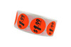 1.99 Price Label 1.25 IN Black Fluorescent Red Circle 1000 Count/Roll 50 Rolls/Case 50000 Count/Case
