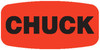 Chuck Label Black Fluorescent Red Short Oval Dayglo 1000 Count/Roll 50 Rolls/Case 50000 Count/Case