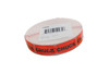 Chuck Label Black Fluorescent Red Short Oval Dayglo 1000 Count/Roll 50 Rolls/Case 50000 Count/Case