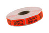Todays Special Label Black Fluorescent Red Short Oval 1000 Count/Roll 50 Rolls/Case 50000 Count/Case