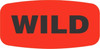 Wild Label 0.625X1.25 IN Black Fluorescent Red Short Oval 1000 Count/Roll 50 Rolls/Case 50000 Count/Case