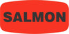 Salmon Label 0.625X1.25 IN Black Fluorescent Red Short Oval 1000 Count/Roll 50 Rolls/Case 50000 Count/Case