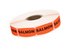 Salmon Label 0.625X1.25 IN Black Fluorescent Red Short Oval 1000 Count/Roll 50 Rolls/Case 50000 Count/Case