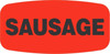 Sausage Label 0.625X1.25 IN Black Fluorescent Red Short Oval 1000 Count/Roll 50 Rolls/Case 50000 Count/Case