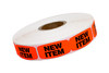 New Item Label 0.625X1.25 IN Black Fluorescent Red Short Oval 1000 Count/Roll 50 Rolls/Case 50000 Count/Case