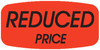 Reduced Price Label 0.625X1.25 IN Black Fluorescent Red Short Oval 1000 Count/Roll 50 Rolls/Case 50000 Count/Case