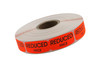 Reduced Price Label 0.625X1.25 IN Black Fluorescent Red Short Oval 1000 Count/Roll 50 Rolls/Case 50000 Count/Case