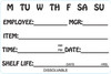 7 Day/Item/Time/Date Shelf Life Expiration Food Safety Label 2X3 IN Black Dissolvable 250 Count/Roll 15 Rolls/Case