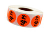 4.99 Price Label 1.25 IN Black Fluorescent Red Circle 1000 Count/Roll 50 Rolls/Case 50000 Count/Case