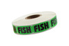 Fish Label 0.625X1.25 IN Black Fluorescent Green Short Oval 1000 Count/Roll 60 Rolls/Case 60000 Count/Case