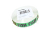 Fish Label 0.625X1.25 IN Black Fluorescent Green Short Oval 1000 Count/Roll 60 Rolls/Case 60000 Count/Case