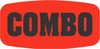 Combo Label 0.625X1.25 IN Black Fluorescent Red Short Oval 1000 Count/Roll 50 Rolls/Case 50000 Count/Case
